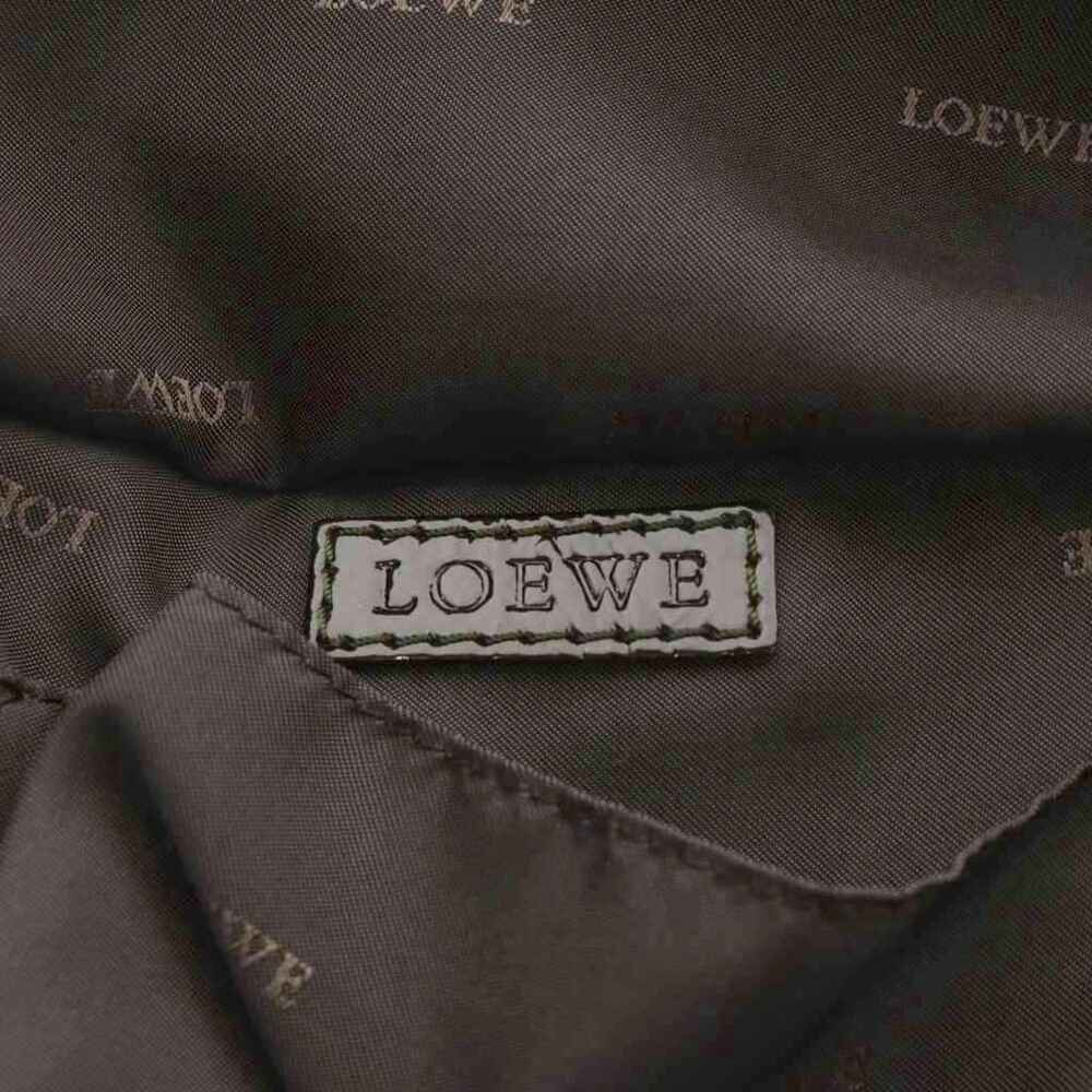 Loewe Anagram Nappa Aire Handbag Leather Enamel Khaki Green Brown - Picture 3 of 9